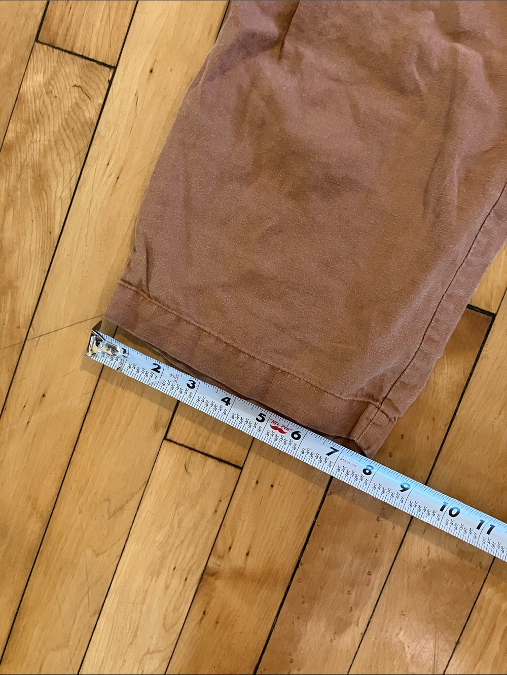 Quince European Linen Lightweight Summer Pants in Caramel Tan Brown Size Medium - Picture 9 of 11
